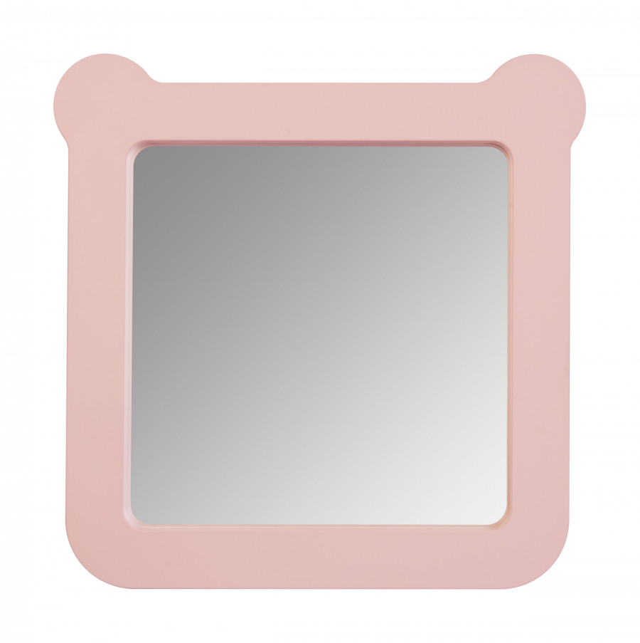Зеркало КАСПЕР МИШКА, квадратное, розовый матовый