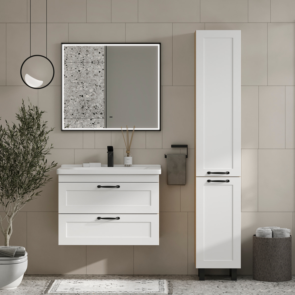 Зеркало EQUIL Lago LED 80 черный