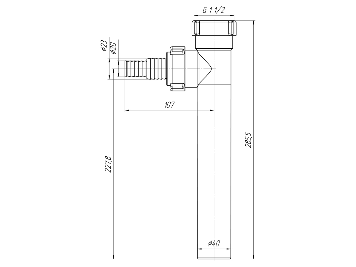 Отвод ст. маш. 40х40, ANI PLAST
