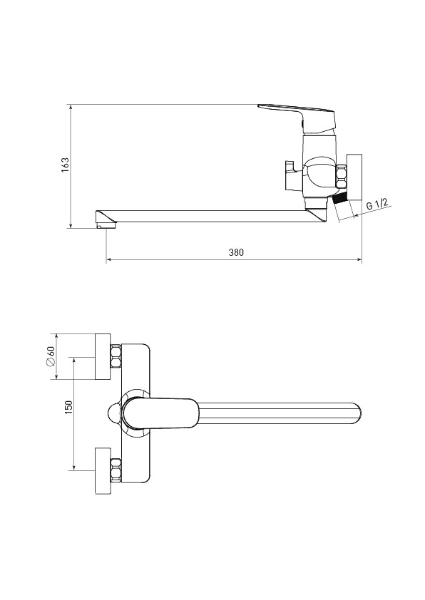 Смеситель для ванны TOKITO YAMANASHI хром (TOK-YAM-1015)