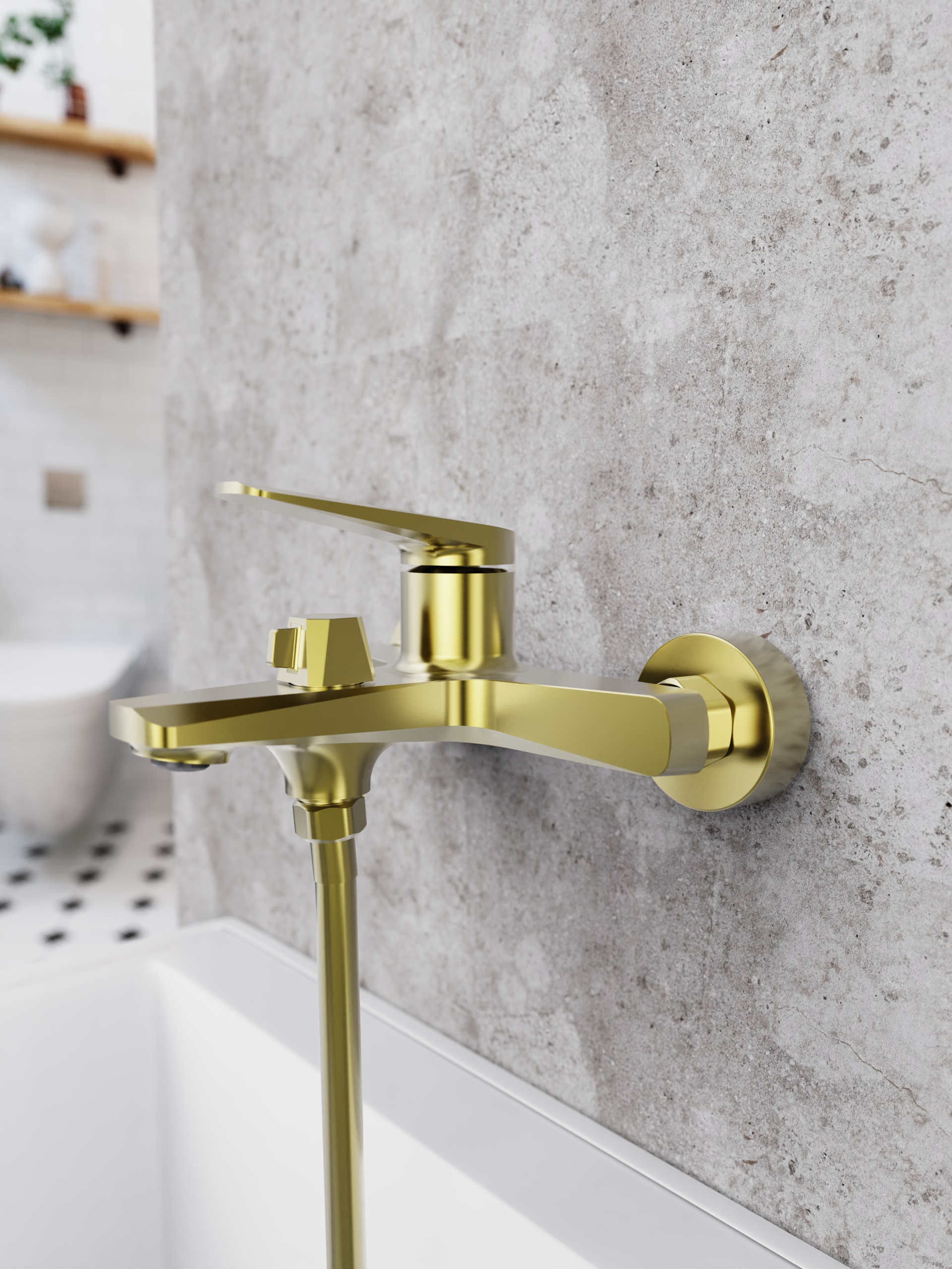 Смеситель для ванны TOKITO KIN брашированное золото (TOK-KIN-1014)