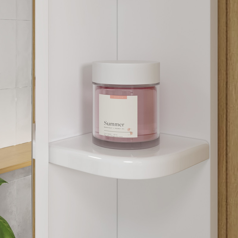 Шкаф зеркальный Onda 60, подвесной, белый, VOLNA