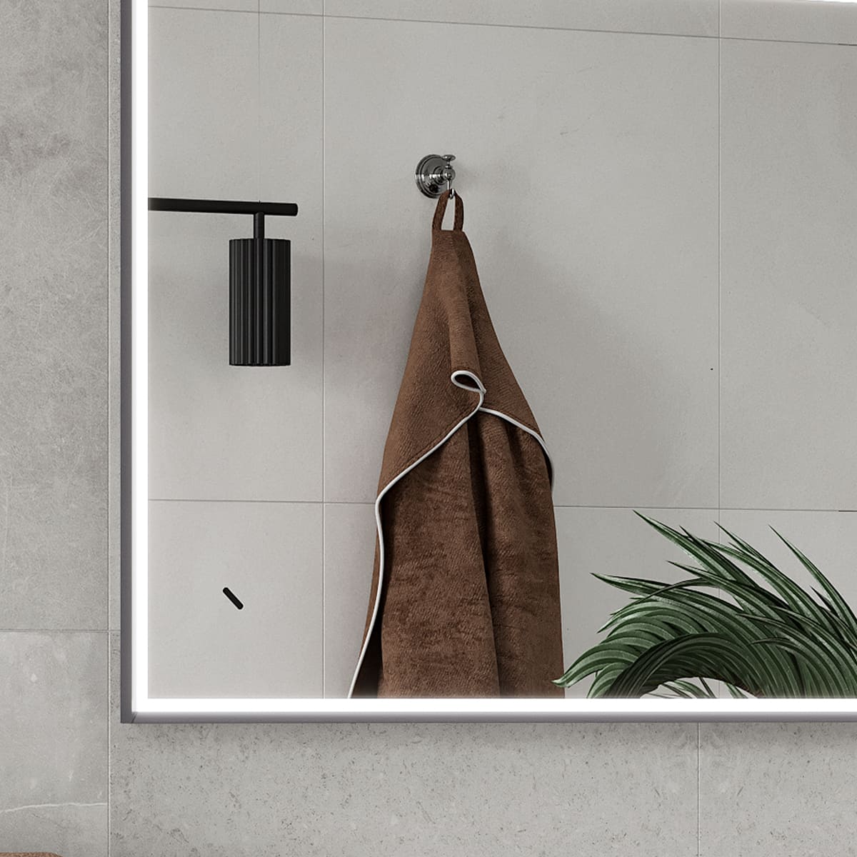 Зеркало EQUIL Smile LED 100 серый муар