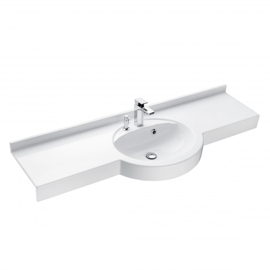 Раковина ОТЕЛЬ 5/1500 с навесами и диспенсором