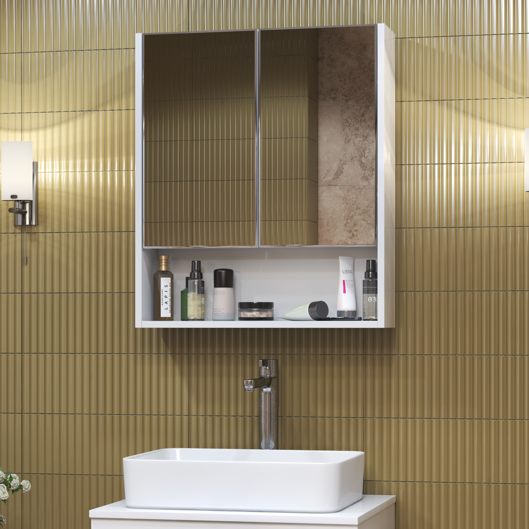 Зеркальный шкаф VIGO Urban 60 подвесной белый (zsh.URB.60)