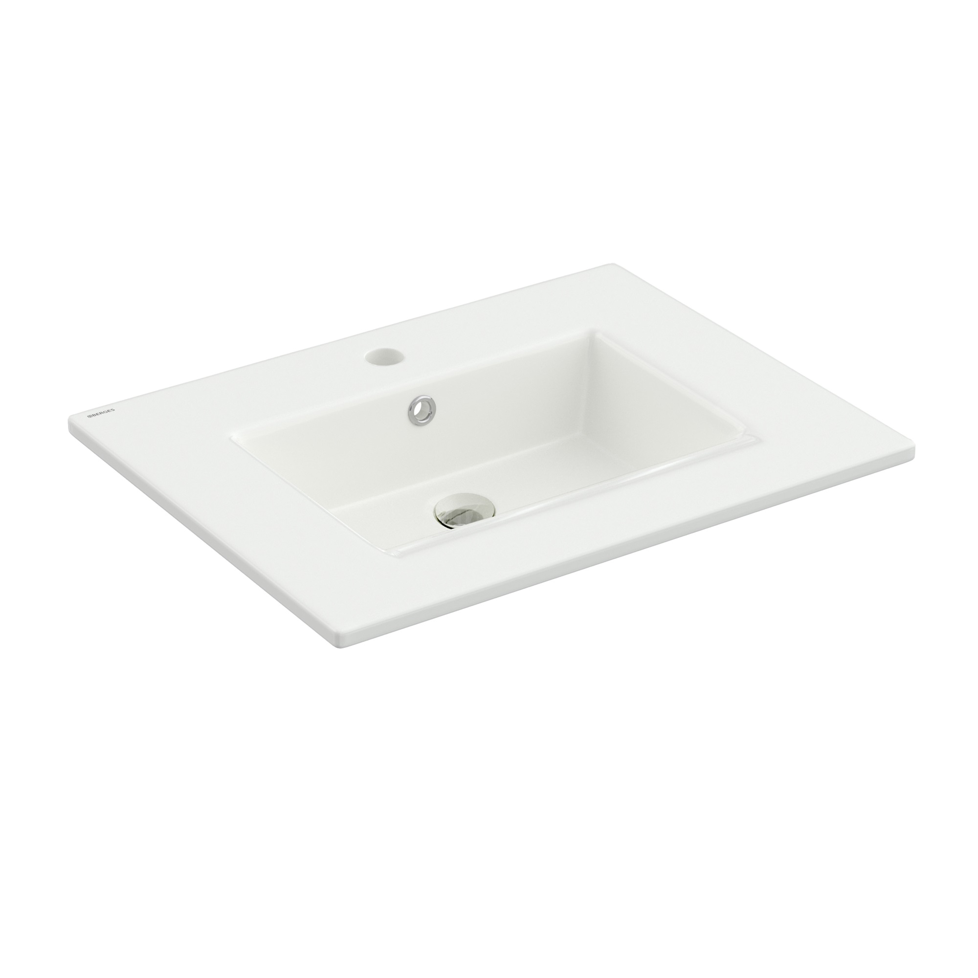 Раковина Ego 61х47,5 см, встраиваемая, прямоугольная, белый глянец, BERGES