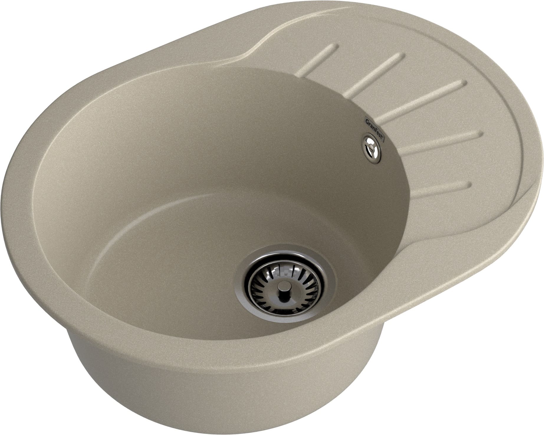 GRANFEST Мойка композит RONDO GF-R--580L  чаша с крылом 579*445мм  топаз арт.GF-