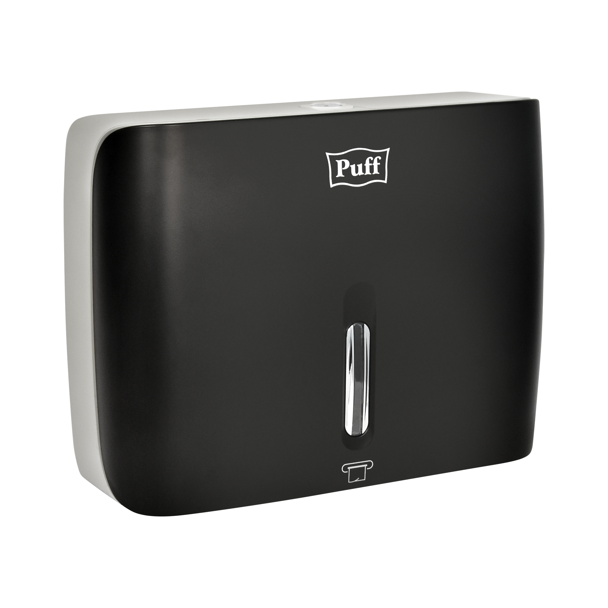 Диспенсер бумажных полотенец Puff-5145Bl, черный, с замком, ABS-пластик