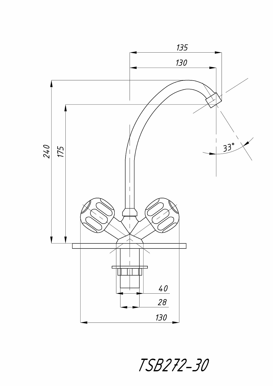 Смеситель для кухни TSARSBERG TSB-272-30 тип См-МДЦБА