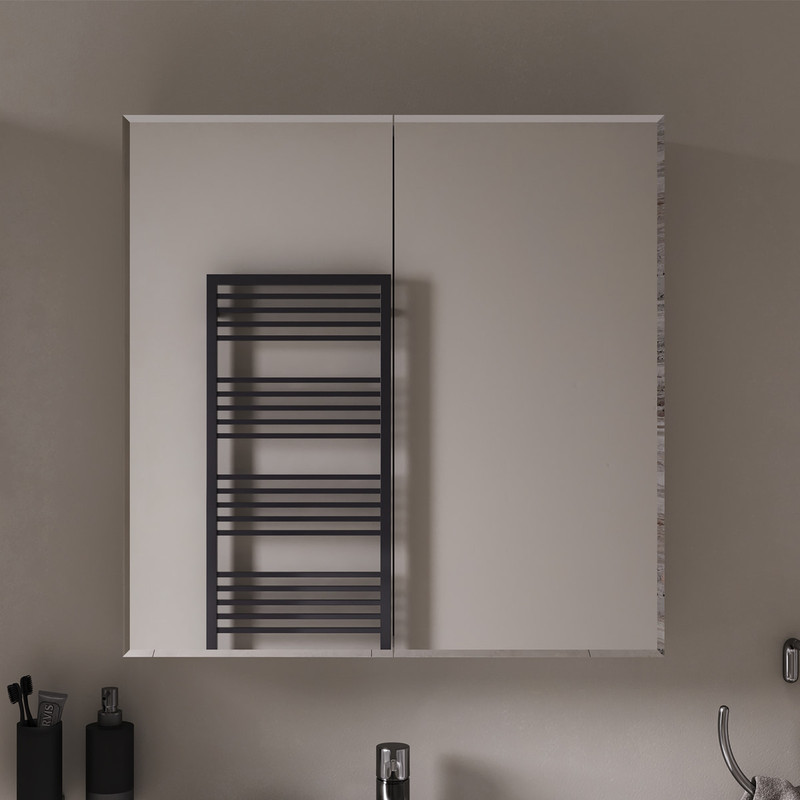 Шкаф зеркальный Geometry 70, подвесной, белый, VOLNA