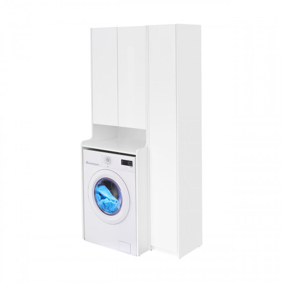 Шкаф-колонна ЛОНДРИ 30, подвесная, белая, узкая