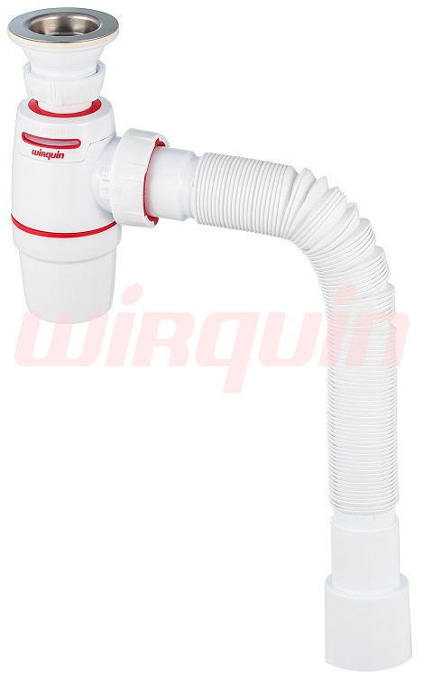 Сифон, WIRQUIN NEO AIR с выпуском 1½  х 40 мм и гофротрубой L800 мм, 40 х 40/50 мм, WIRQUIN