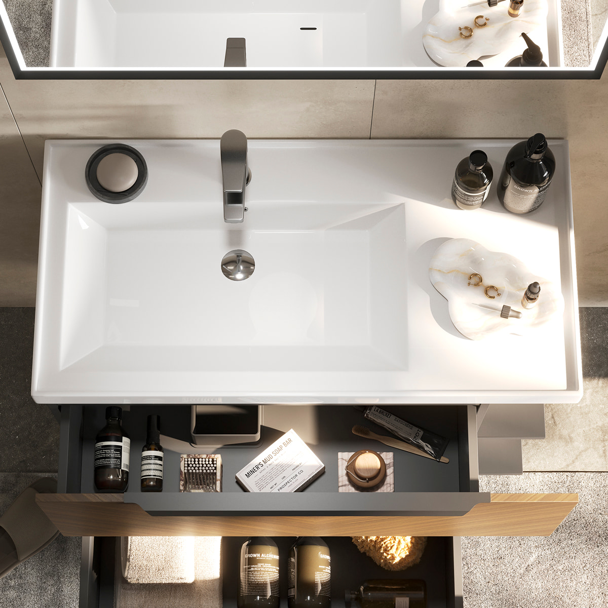 Раковина 78857 (90)L, встраиваемая, белая, EQUIL