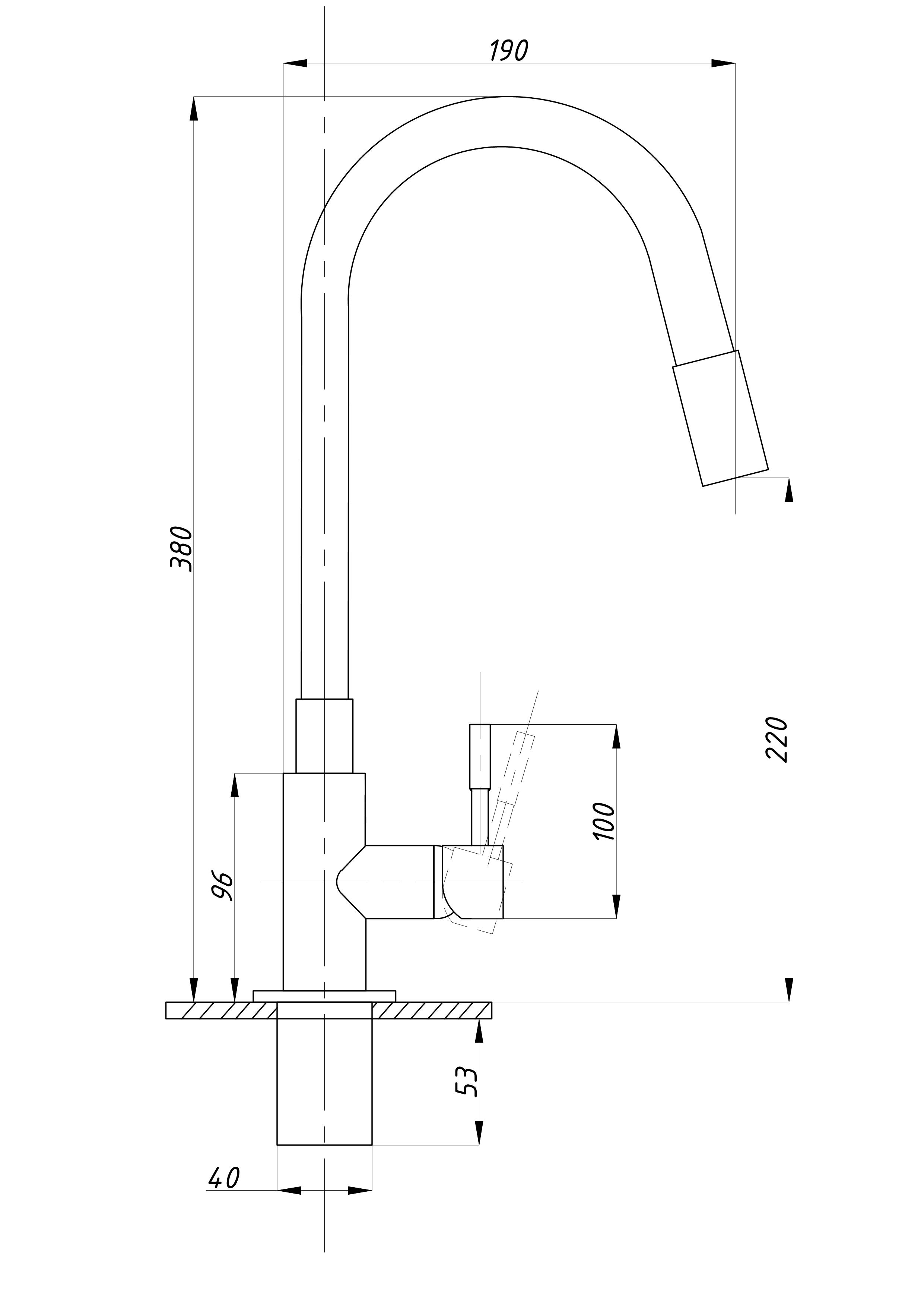 Смеситель для кухни TSARSBERG TSB-114-SA004 гибкий излив САЛАТОВЫЙ тип См-МОЦБА