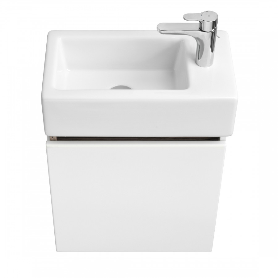 Тумба ЭКЛИПС М 46, подвесная, правая, эбони светл. (под раковину ЭРИС 46)