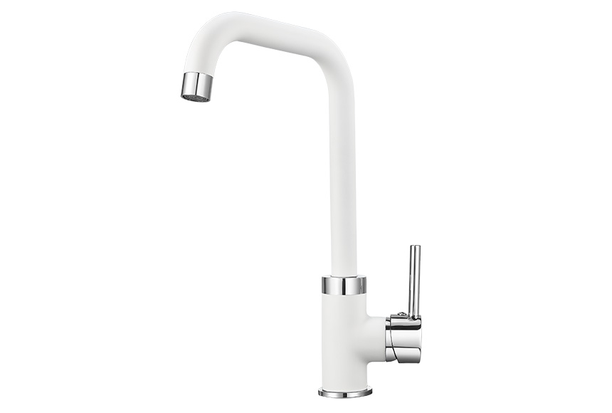 0041, АРКТИК Смеситель для кухни однорыч., бел., GRANULA