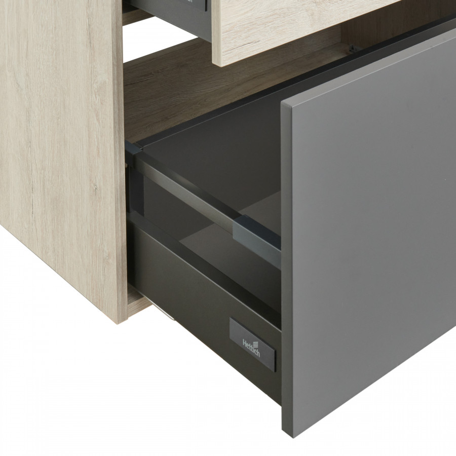 Тумба ЛОФТ УРБАН 100, серый графит, дуб орегон (под раковину MILA 40, MILA 35)