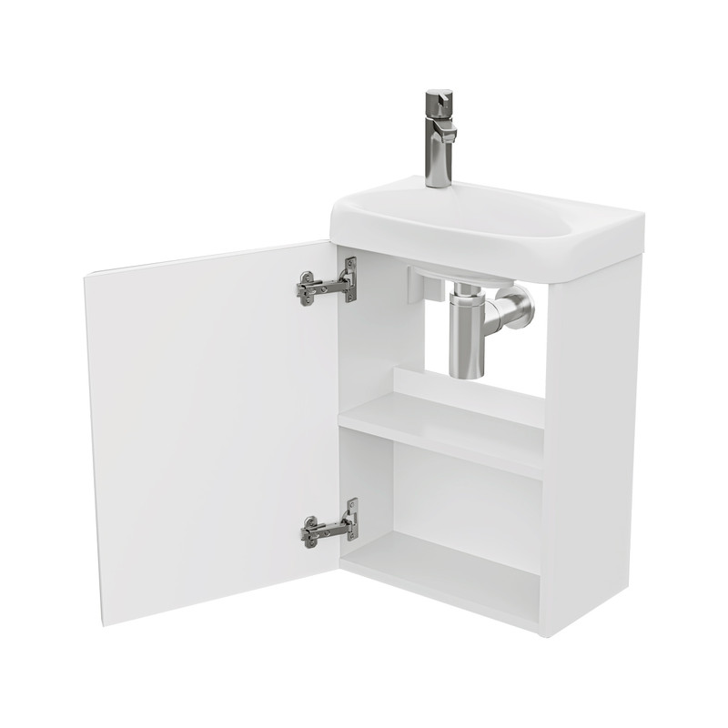 Тумба Mini-M 40, подвесная, 1 дв., белая  (под раковину Bio 40), VOLNA