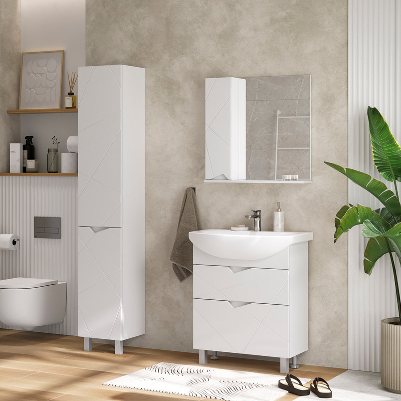 Пенал Пронто/Pronto 35, напольный, белый, VOLNA