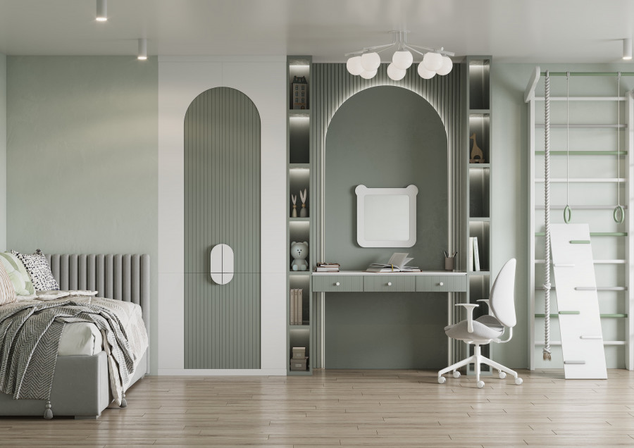 Зеркало КАСПЕР МИШКА, квадратное, белый матовый