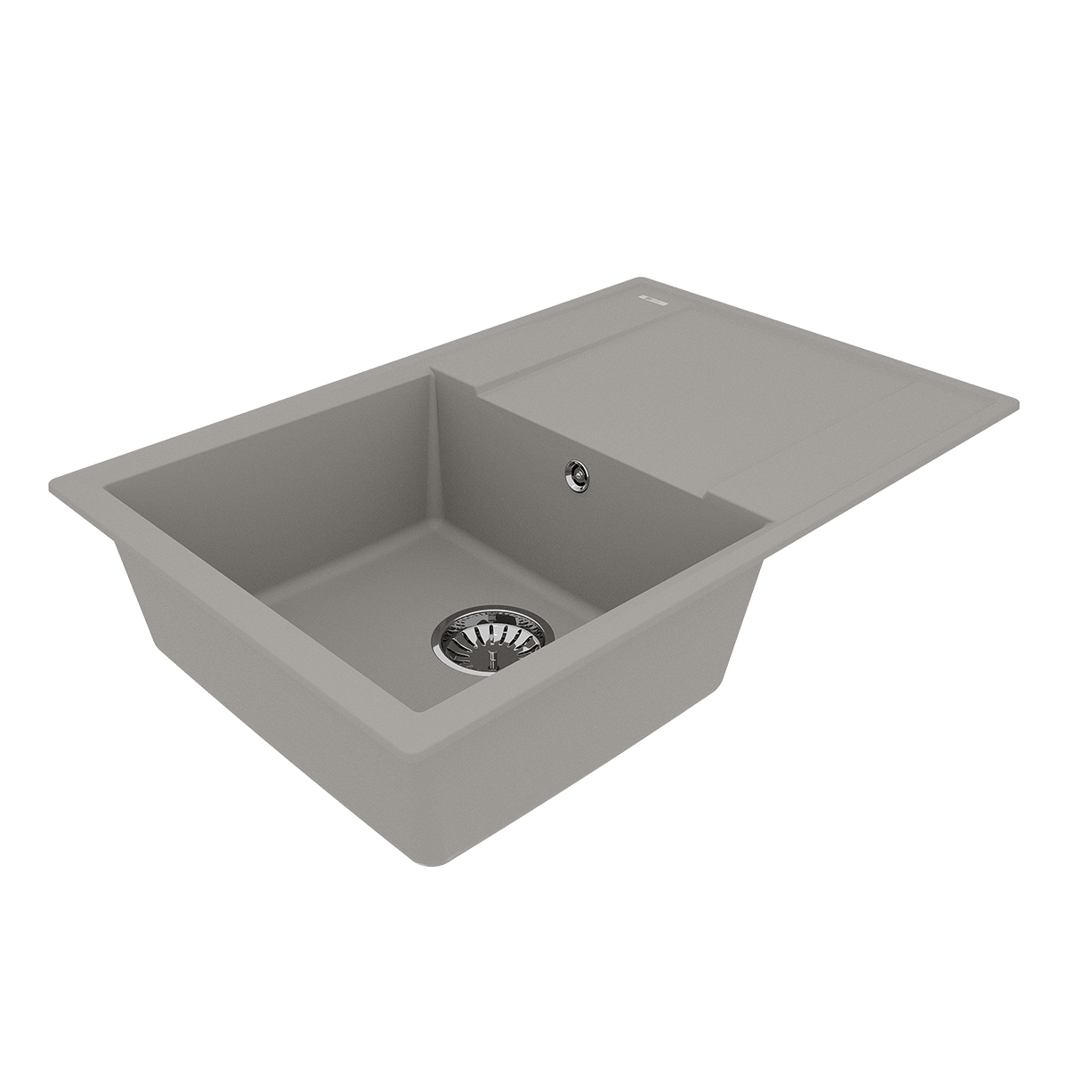 Кухонная мойка Lemark IMANDRA 760 врезная прямоугольная с крылом из кварцгранита, Грей
