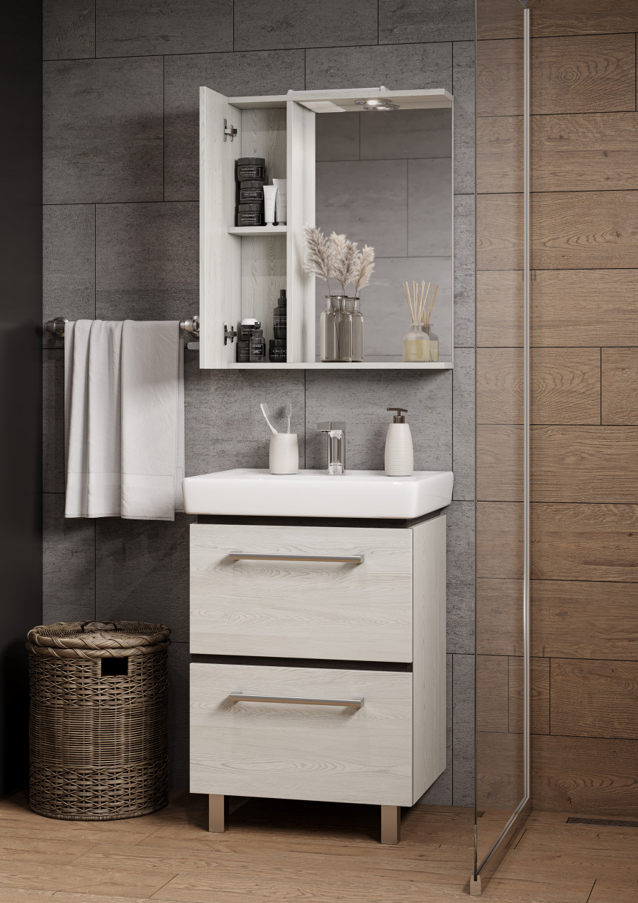 Тумба РОНДА 60, дуб сом (под раковину ТИГОДА 60)