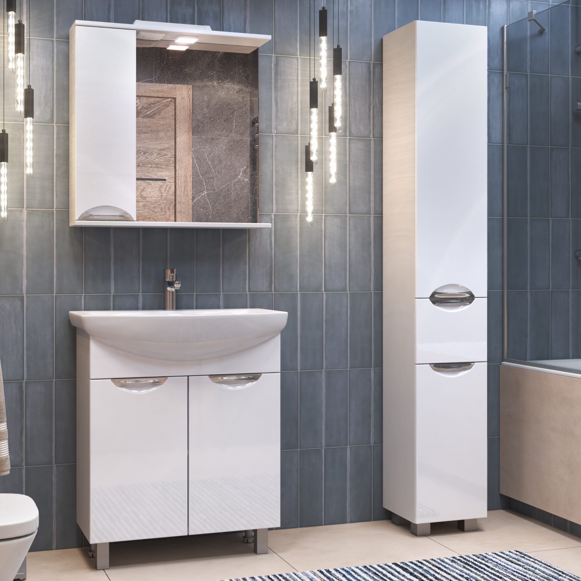 Зеркало со шкафом VIGO Callao 70 подвесное белый (z.CAL.70.L.El)