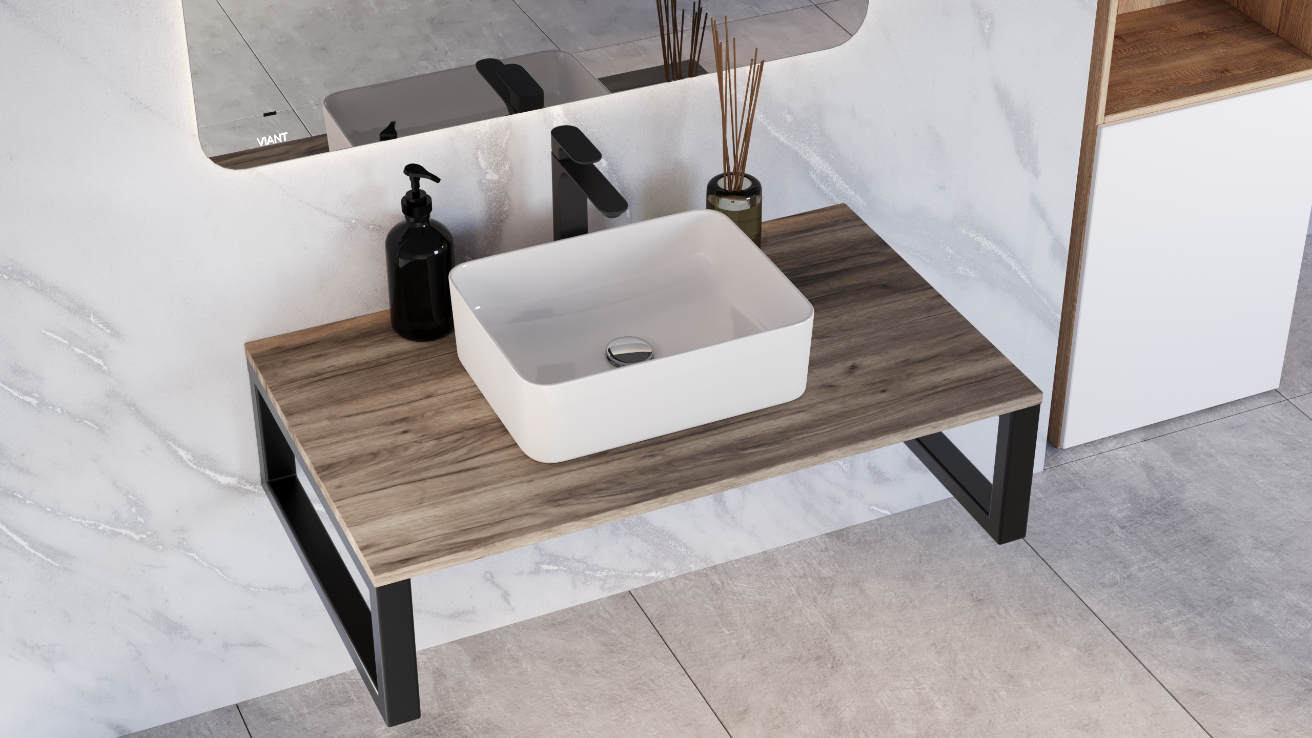 Столешница VIANT Neo орех натуральный 800х460 мм (VNEO80ON-STMDF)