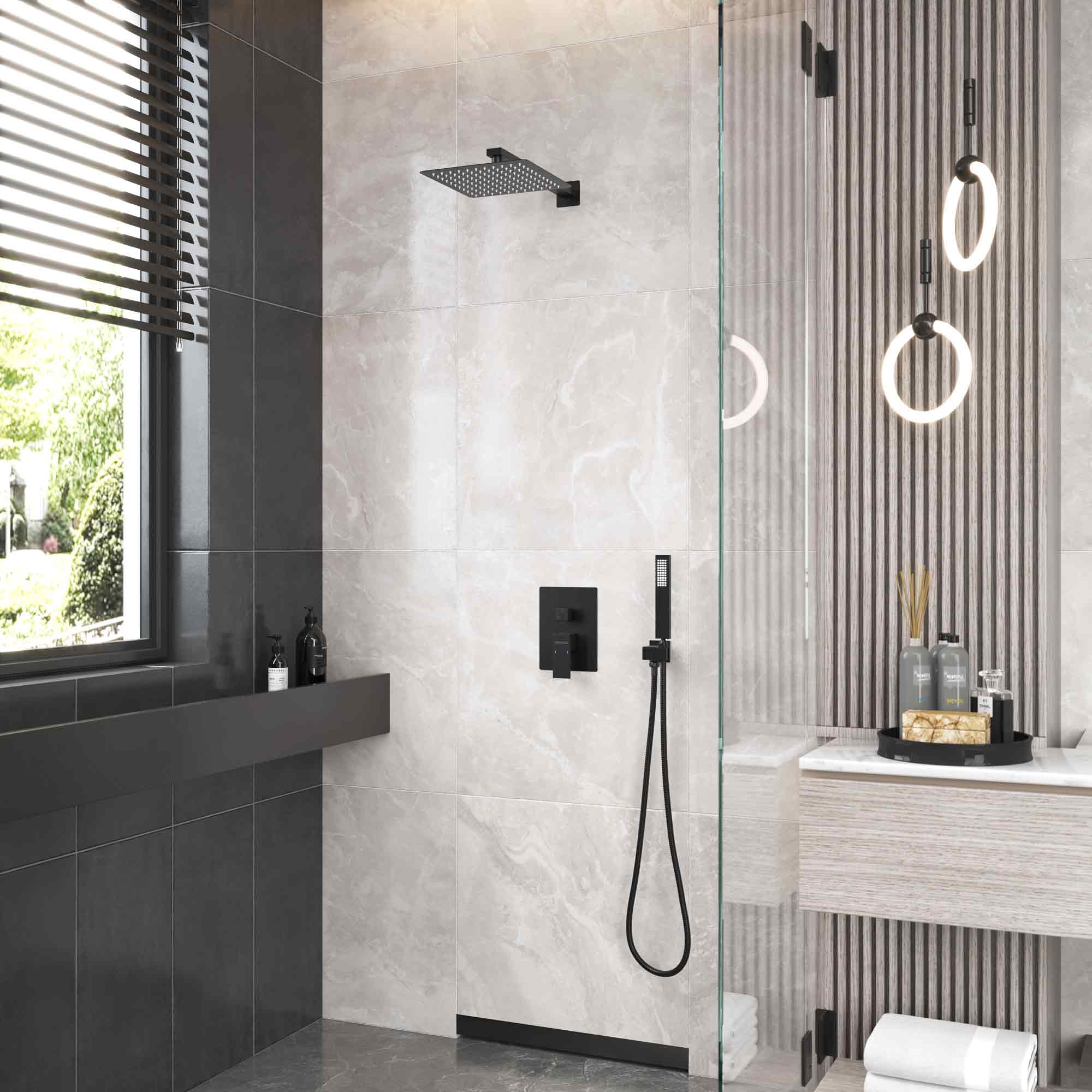 Душевой комплект VENTAS 2S BLACK, черный матовый, BERGES