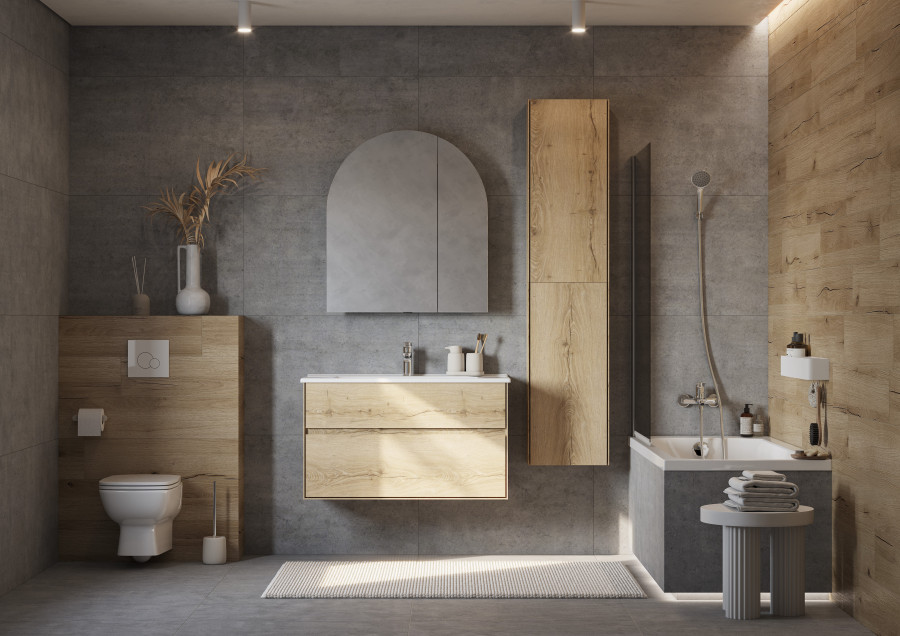 Зеркальный шкаф САНТА-БАРБАРА 80, графит