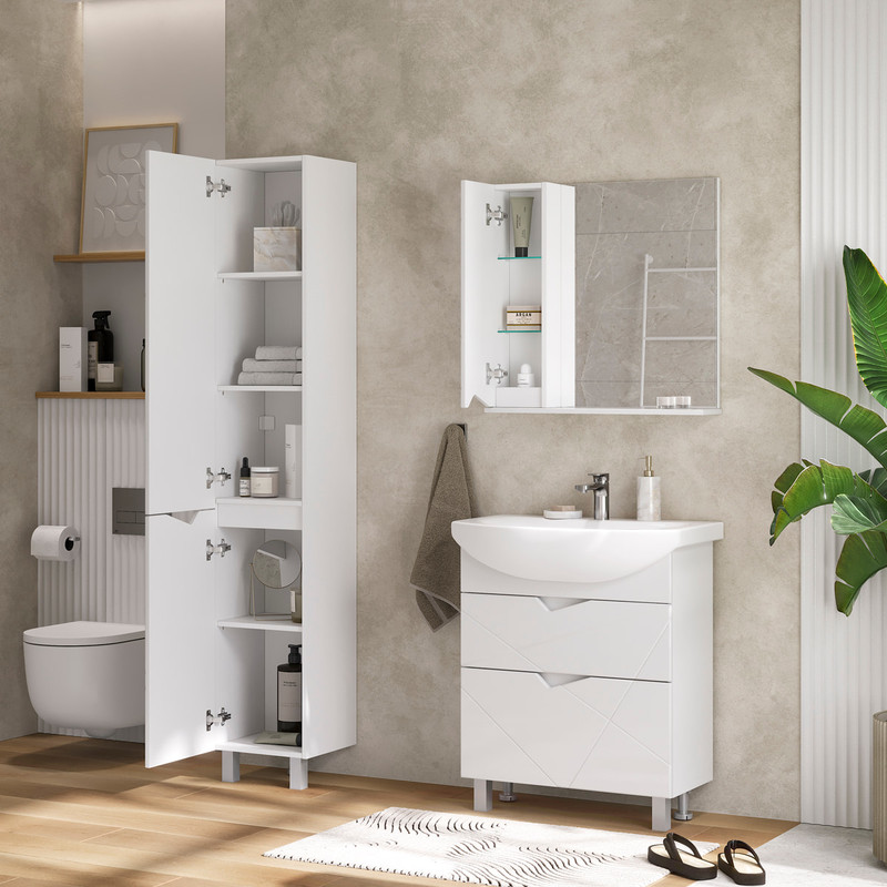 Пенал Пронто/Pronto 35, напольный, белый, VOLNA