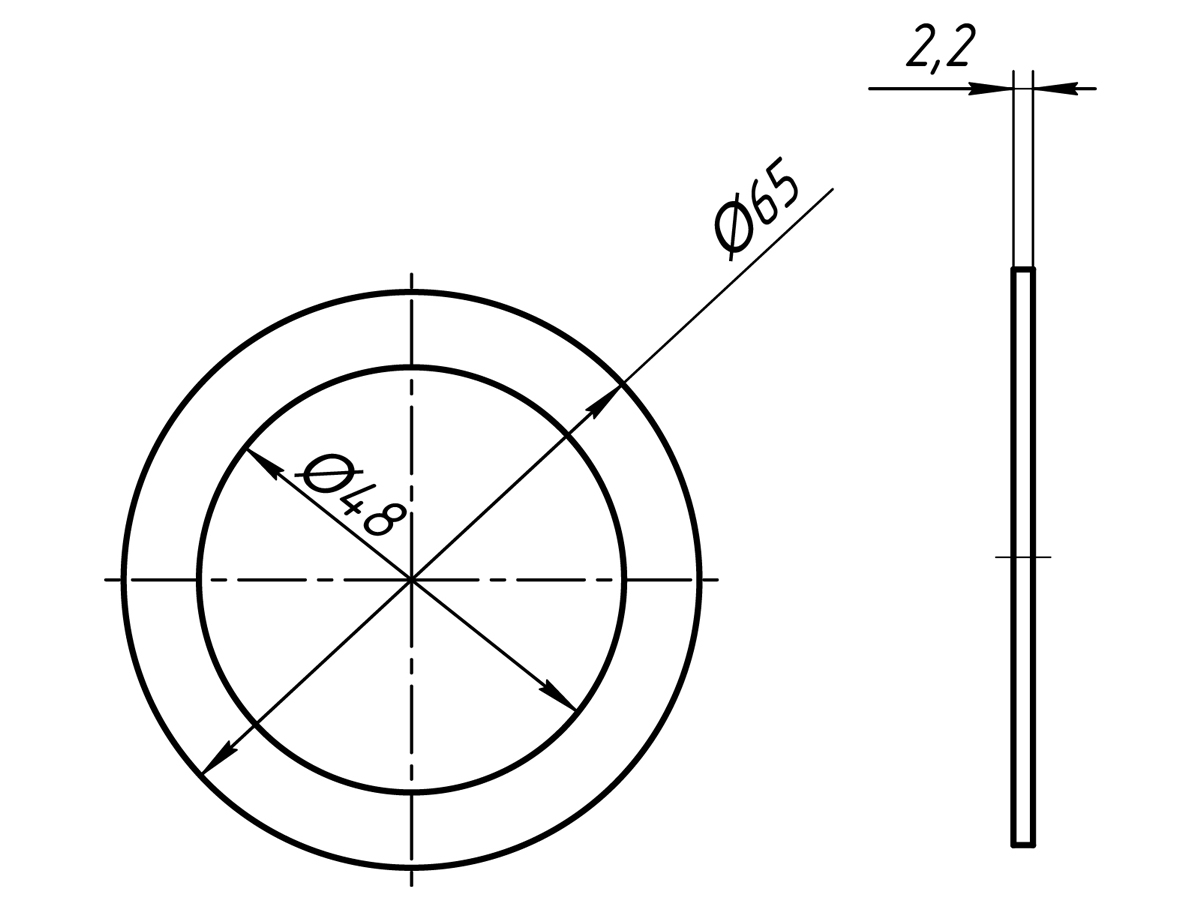 Прокладка плоская под горловину АНИ Пласт M065 65