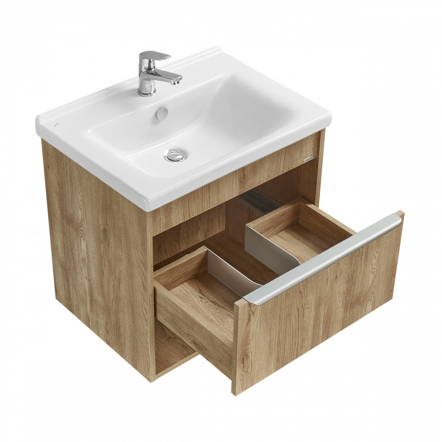 Тумба-умывальник ХОУП 60, 1 ящ., подвесная, орех (под раковину МИРАНДА 60)