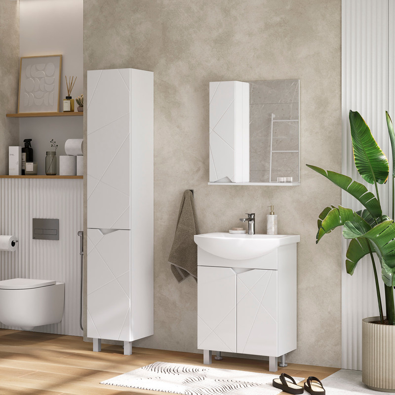 Зеркало-шкаф Pronto 60 левый, белый, VOLNA