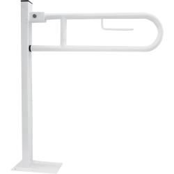 Полукруглый поручень для людей с ограниченными возможностями с креплением к полу, белый.