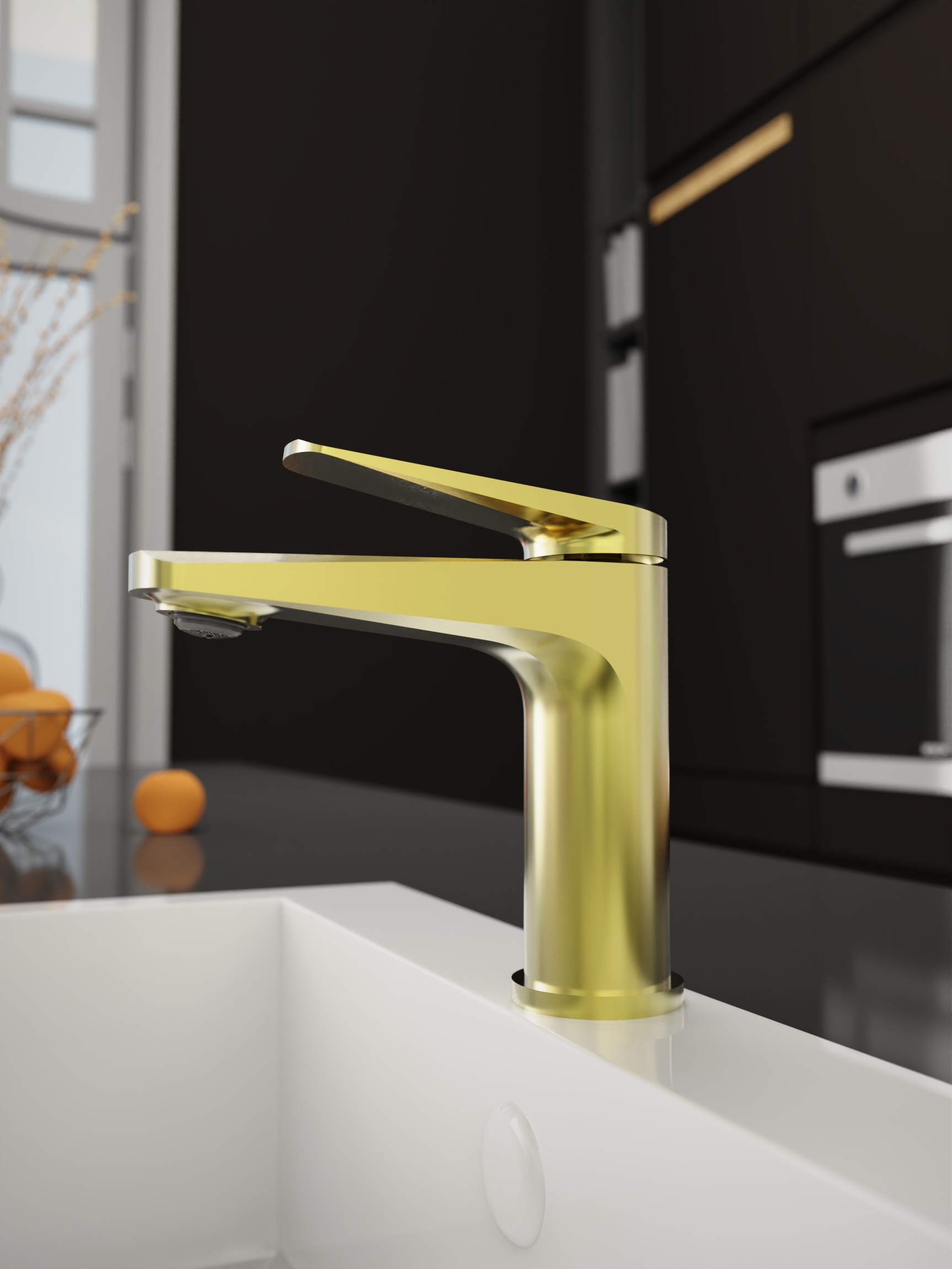 Смеситель для раковины TOKITO KIN брашированное золото (TOK-KIN-1011)