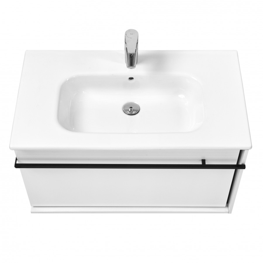 ANETO Тумба под раковину VICTORIA-N UNIK 80, белый глянец, ROCA