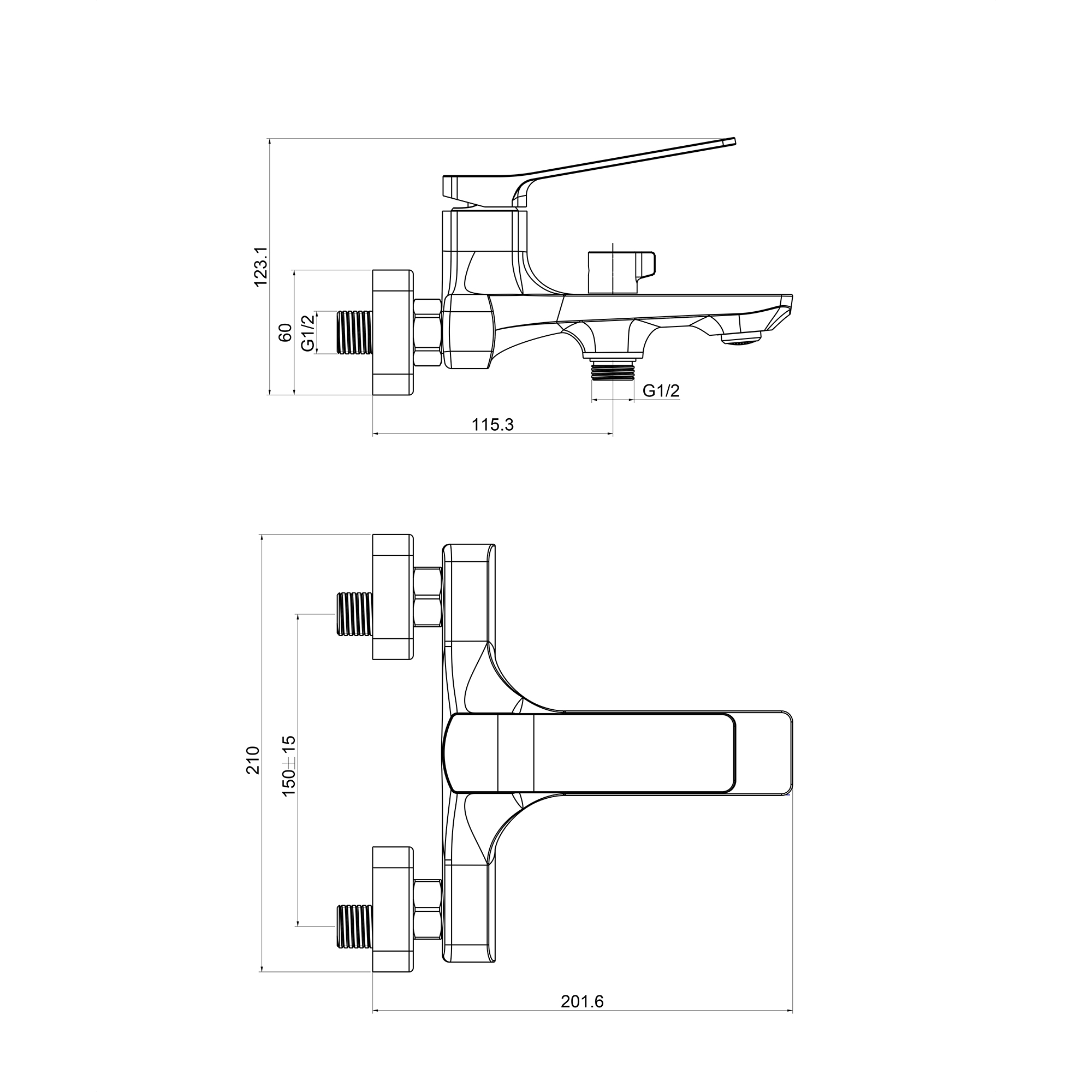 Смеситель для ванны TOKITO YOKOHAMA хром (TOK-YOK-1014)