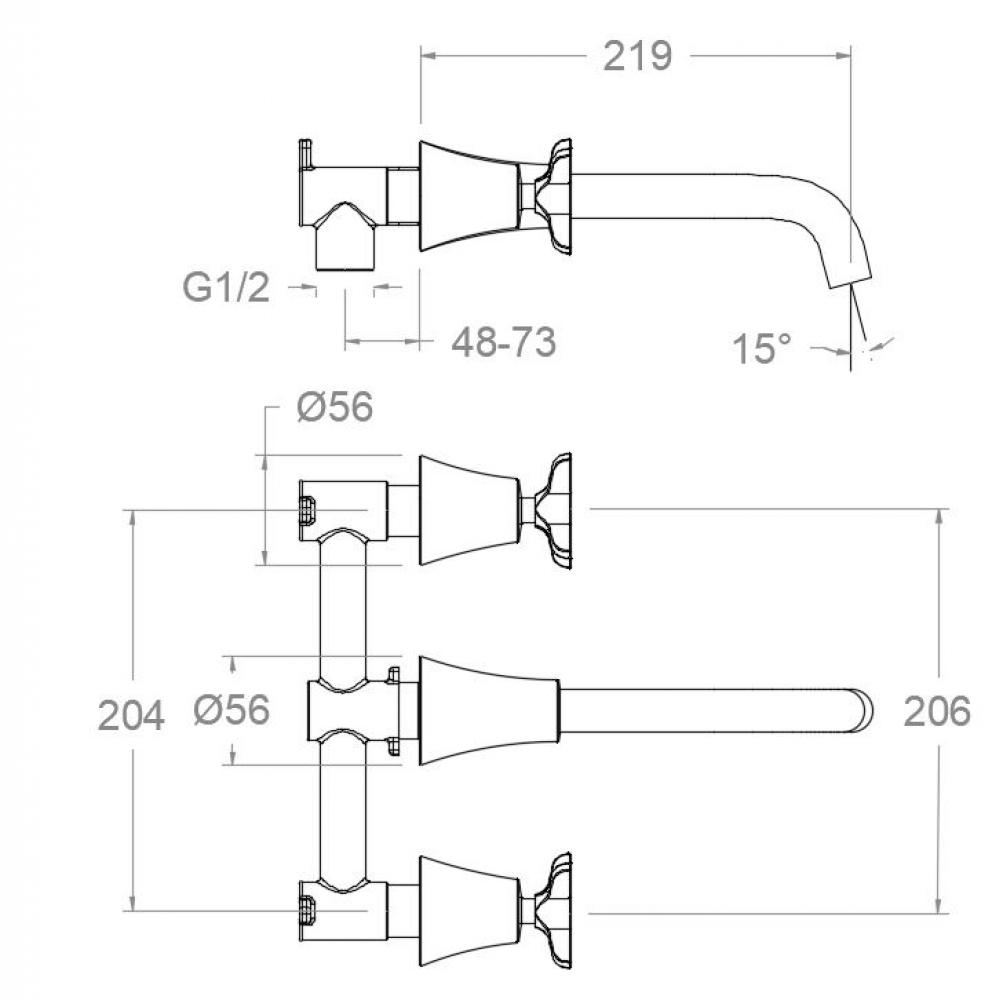 Встраиваемый смеситель для раковины ADAGIO 912001NM чёрный