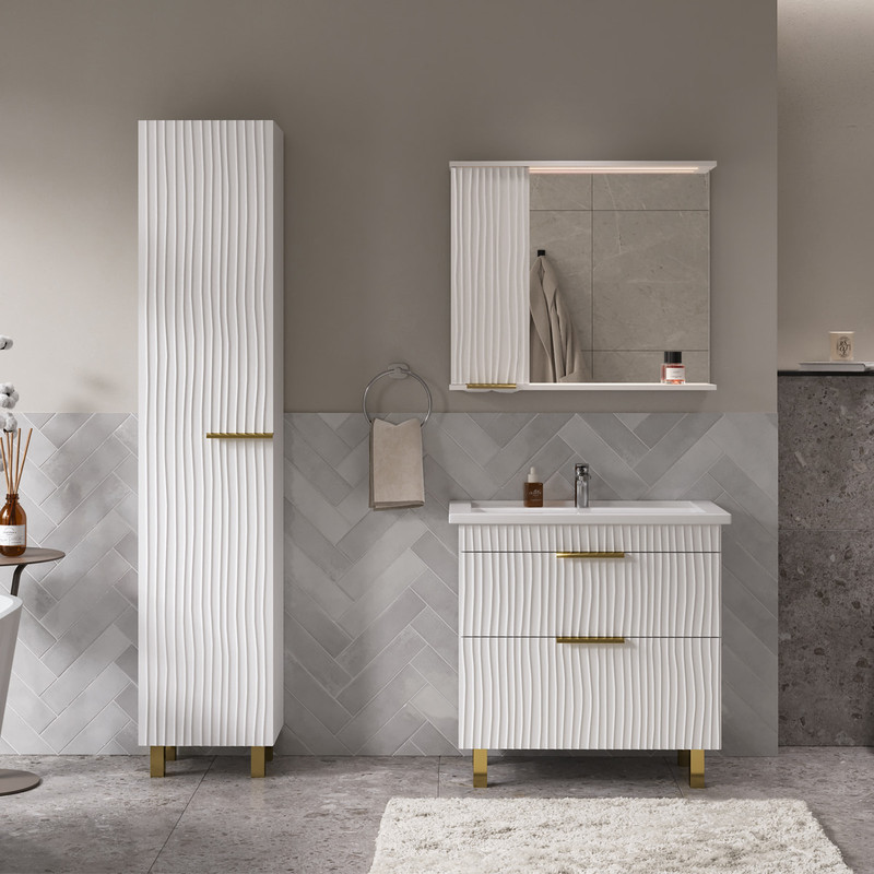 Пенал ЛоттиГолд/LottyGold 40, напольный, белый, VOLNA