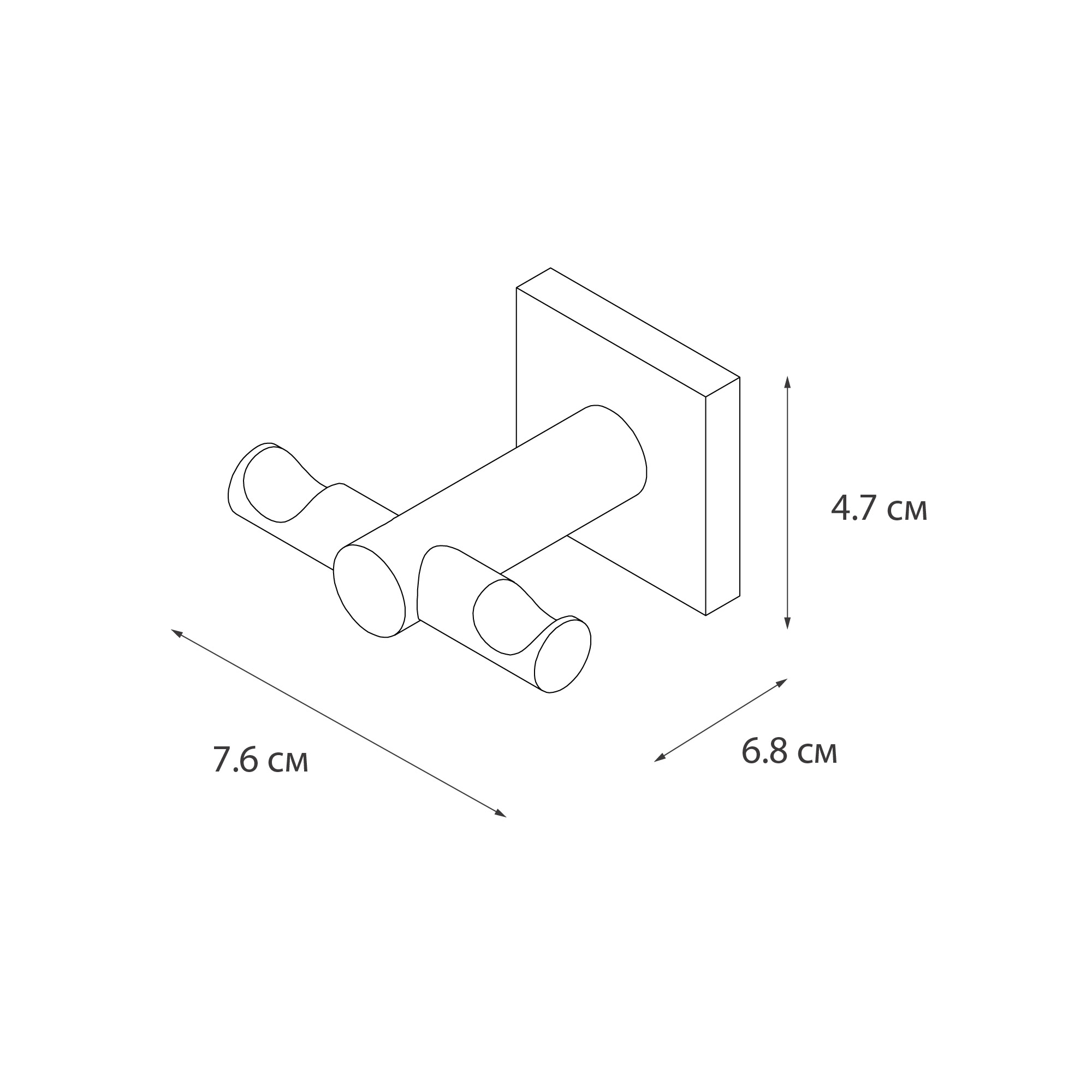 Крючок двойной FIXSEN Lux Chrome (FX-15005A)