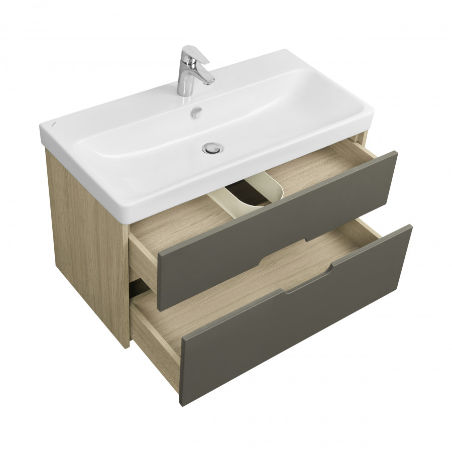 Тумба ОЛИВИЯ 90, грей, дуб ойстер (под раковину АДРИАНА 90)