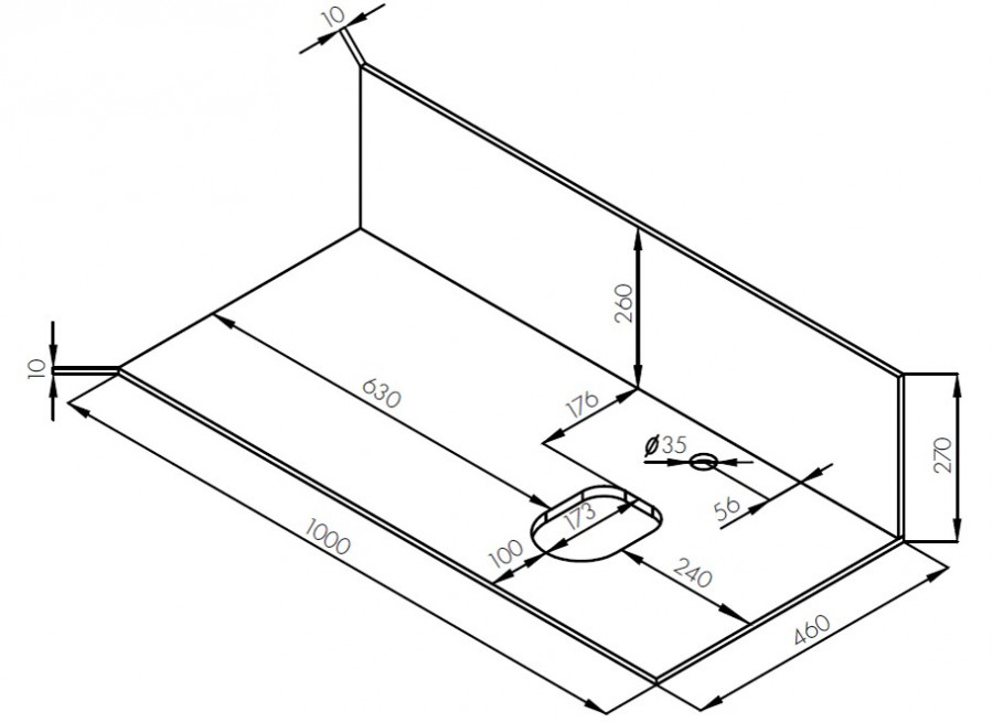 Столешница с панелью МИШЕЛЬ 100, керамогранит, универсальная