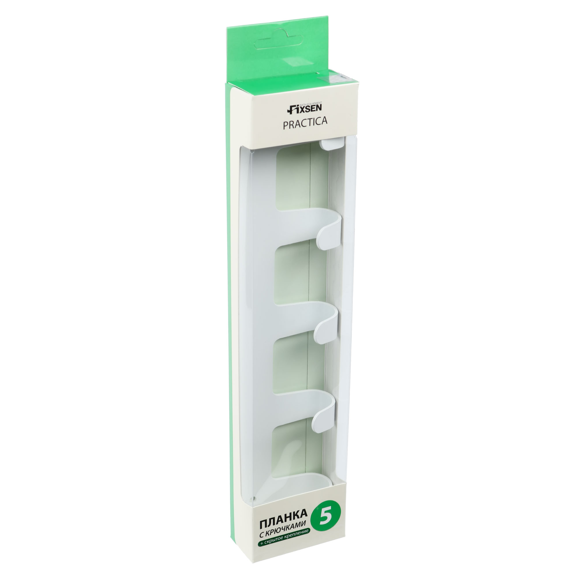 Планка 5 крючков Fixsen, FX-805W-5, белый