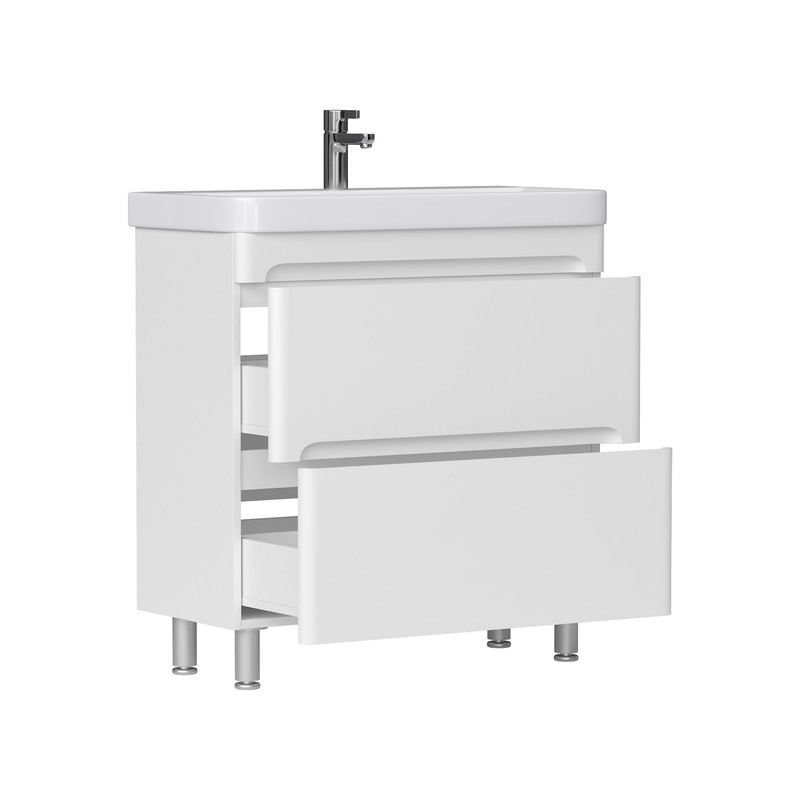Тумба EQUIL Nice 80 напольная 2 ящ. белая (под раковину 9595-80)