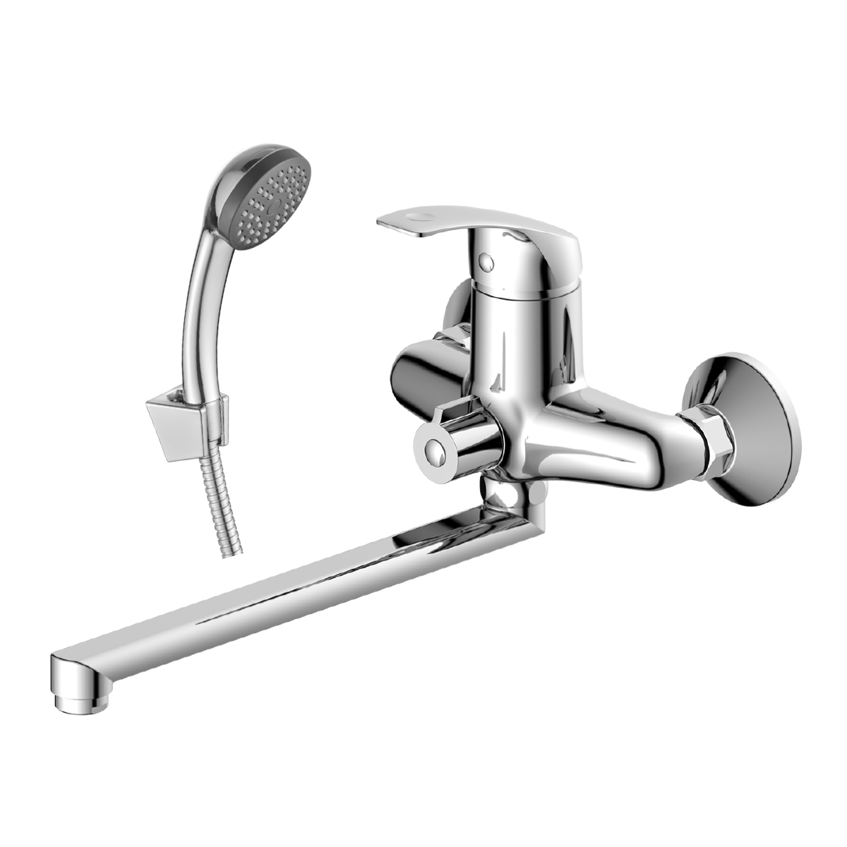 DR71 Смеситель для ванны, пов.излив 300мм, р/ОД, хром, DR, DR71043