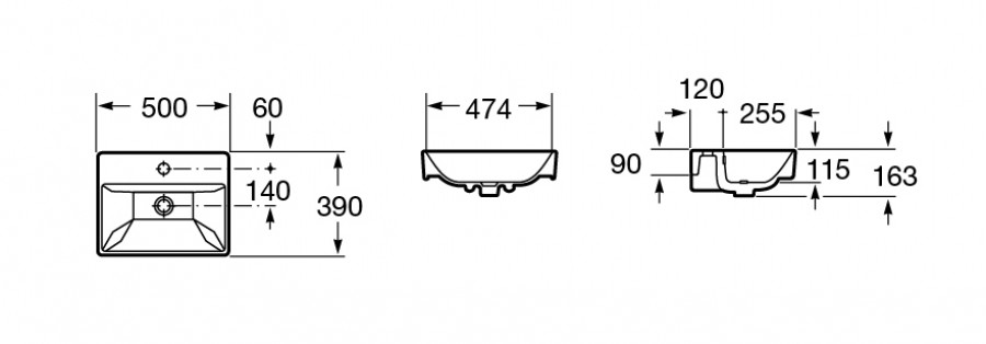 OLETA Мебельная раковина 50, накладная, 1 отверстие