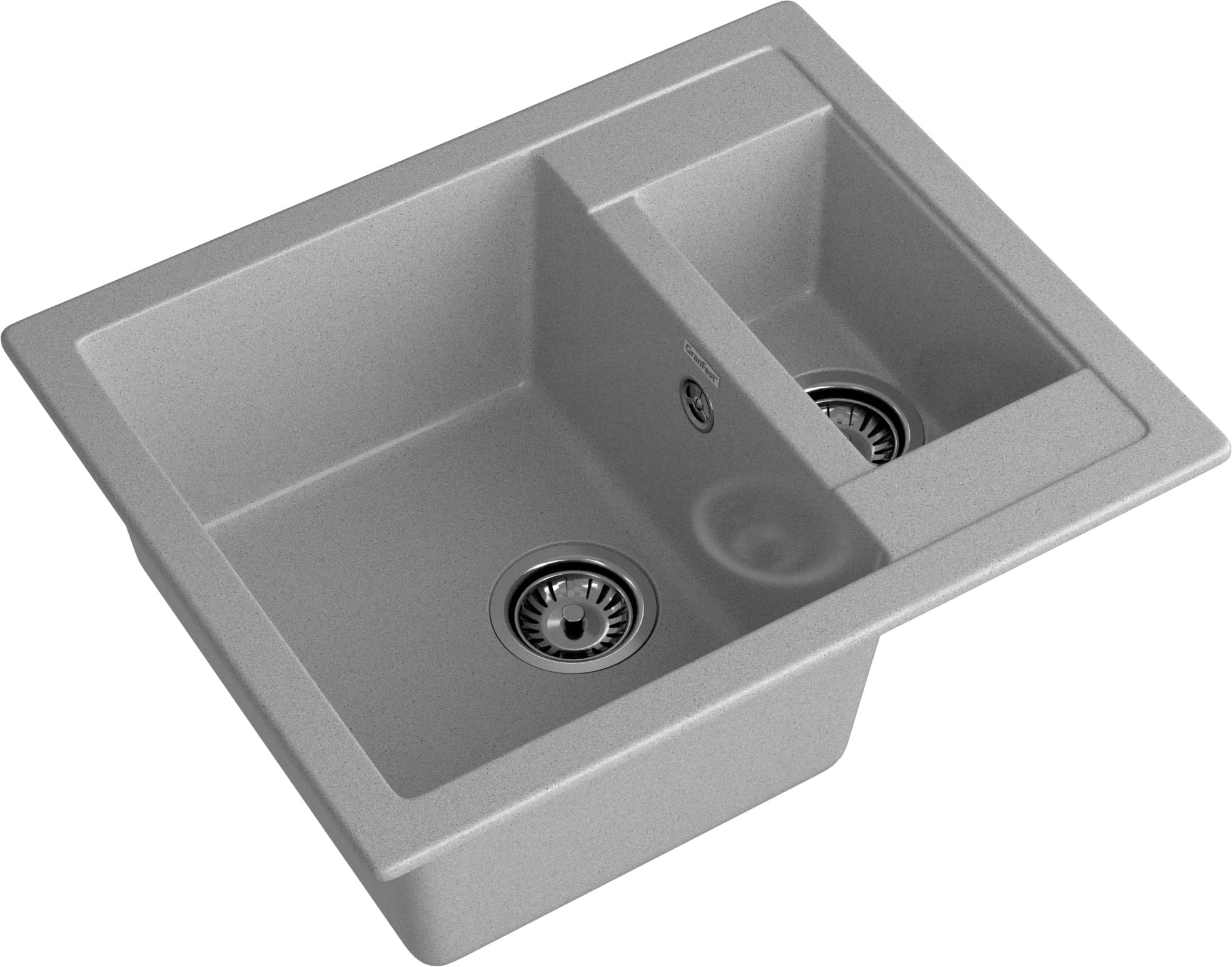 GRANFEST Мойка композит QUADRO GF-Q--610K 1.5-чаши. 610*500мм  серый арт.GF-