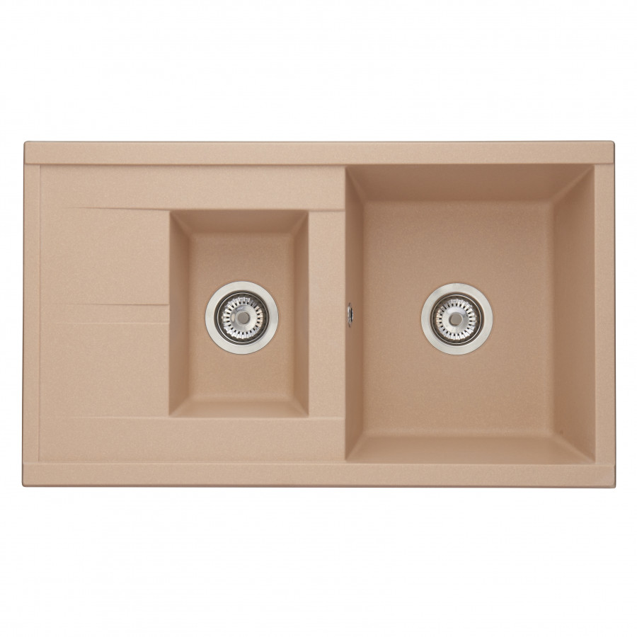 Мойка для кухни  Делия 87 870x510x218 мм, прямоуг. с крылом и доп. чашей, латте