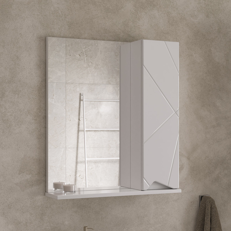 Зеркало-шкаф Pronto 60 правый, белый, VOLNA